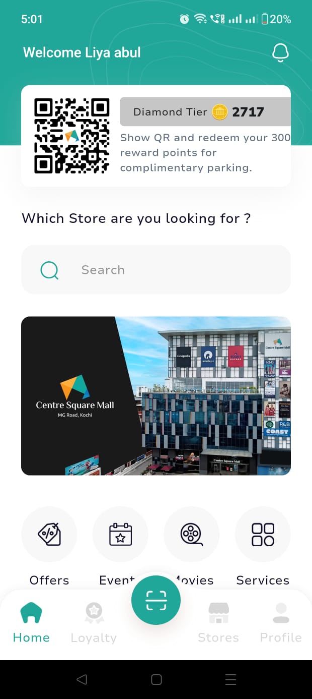 Centre Square Mall App Interface